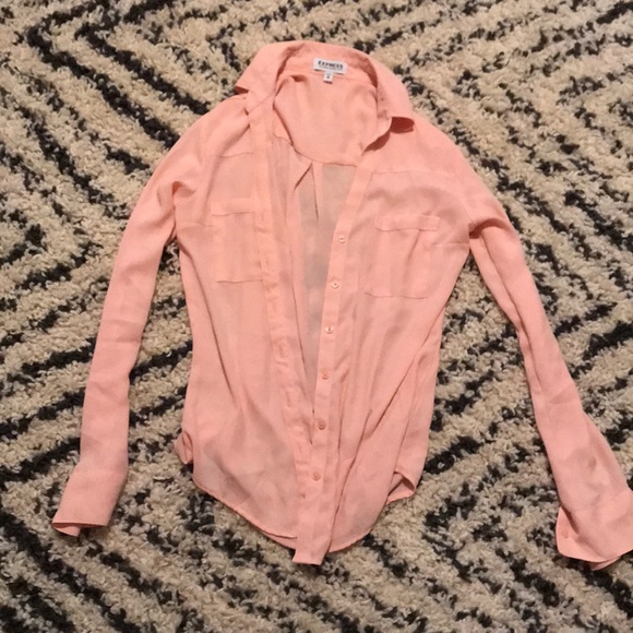 Express portfolio button down in blush - Picture 1 of 3